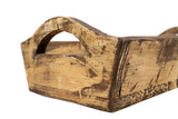 20" Antiqued White And Brown Reclaimed Wood Handmade Serving Tray With Handles - Homeroots - Flyclothing LLC