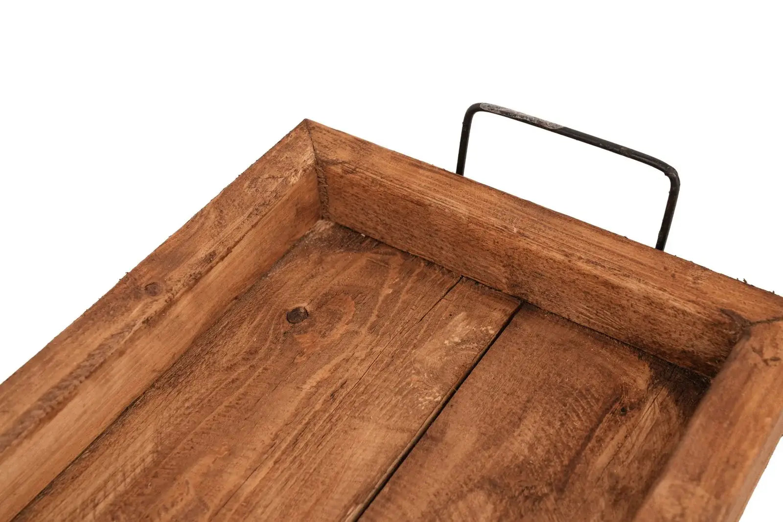 21" Natural Solid Wood Handmade Serving Tray With Handles - Homeroots - Flyclothing LLC