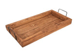 21" Natural Solid Wood Handmade Serving Tray With Handles - Homeroots - Flyclothing LLC