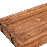 21" Natural Solid Wood Handmade Serving Tray With Handles - Homeroots - Flyclothing LLC