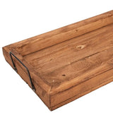 21" Natural Solid Wood Handmade Serving Tray With Handles - Homeroots - Flyclothing LLC