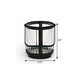 5" Clear And Black Glass And Metal Tabletop Lantern Candle Holder - HomeRoots - Flyclothing LLC