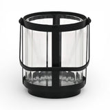 5" Clear And Black Glass And Metal Tabletop Lantern Candle Holder - HomeRoots - Flyclothing LLC