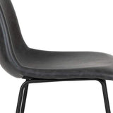 Set of Two 26" Black Faux Leather and Aluminum Counter Height Bar Chairs - HomeRoots - Flyclothing LLC