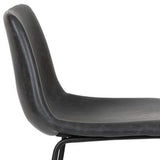 Set of Two 29" Black Faux Leather and Aluminum Bar Height Bar Chairs - HomeRoots - Flyclothing LLC