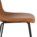 Set of Two 26" Brown and Black Faux Leather and Aluminum Counter Height Bar Chairs - HomeRoots - Flyclothing LLC