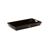 26" Black Solid Wood Handmade Serving Tray With Handles - Homeroots - Flyclothing LLC