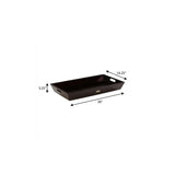 26" Black Solid Wood Handmade Serving Tray With Handles - Homeroots - Flyclothing LLC
