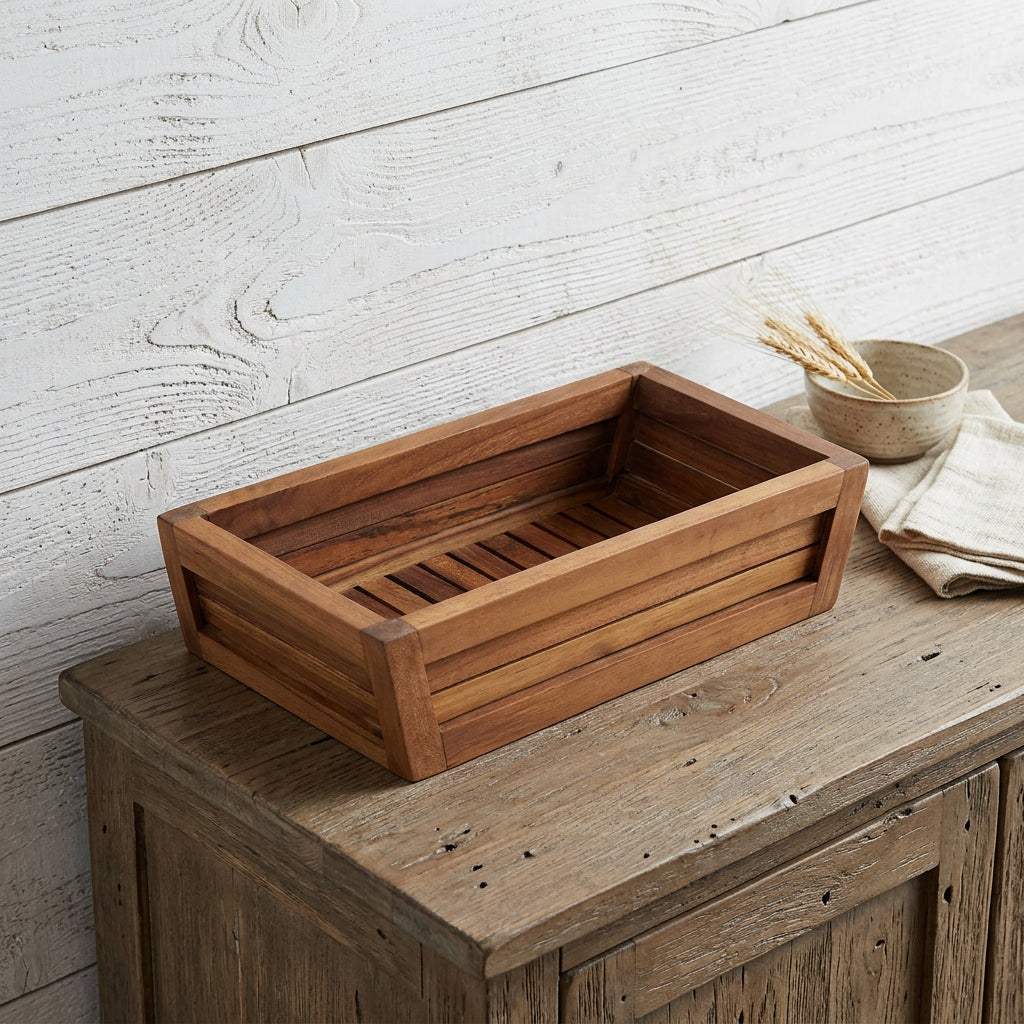 12" Brown Solid Wood Organizing Box - HomeRoots - Flyclothing LLC