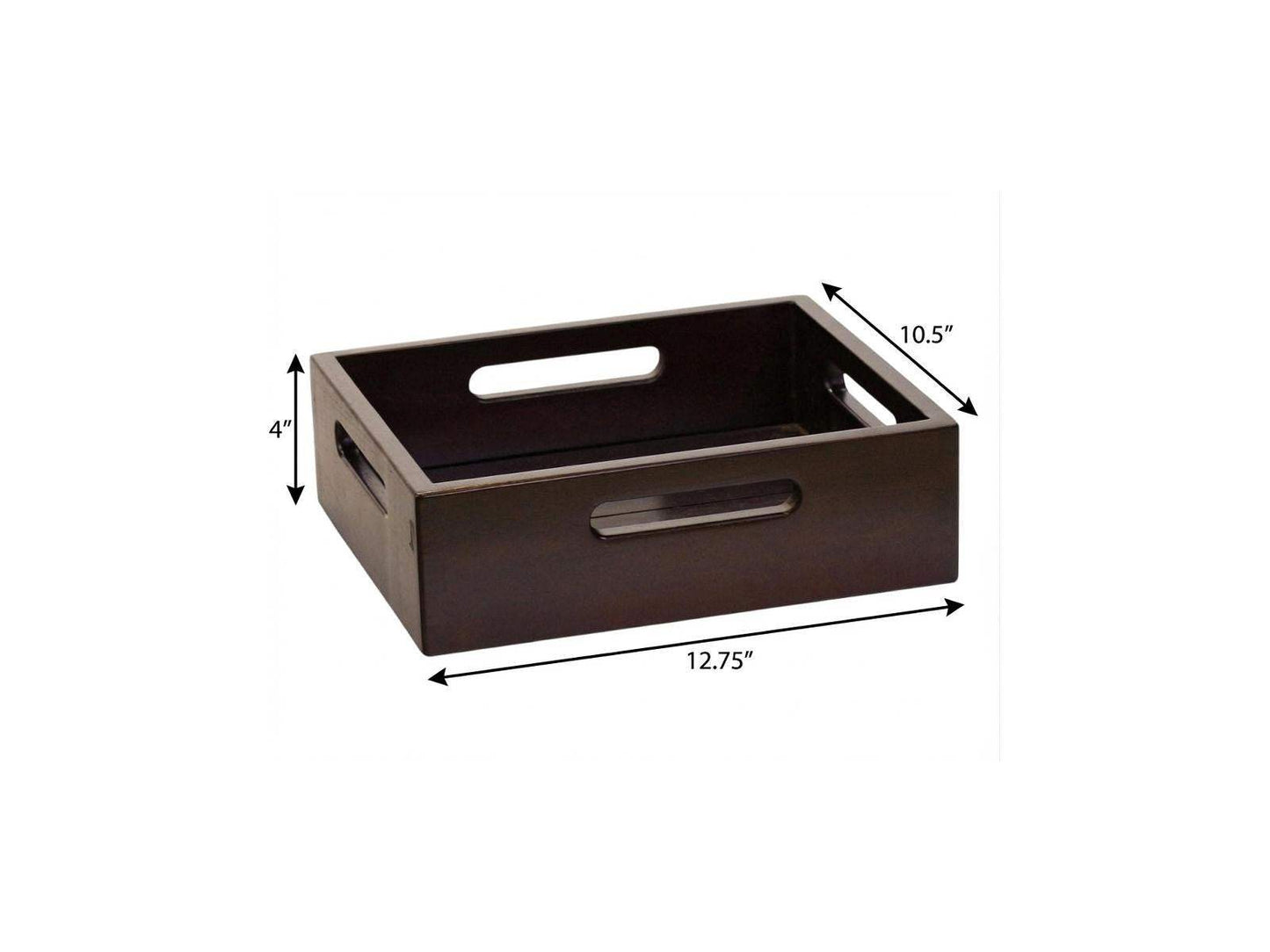 13" Black Solid Wood Organizing Box - HomeRoots - Flyclothing LLC