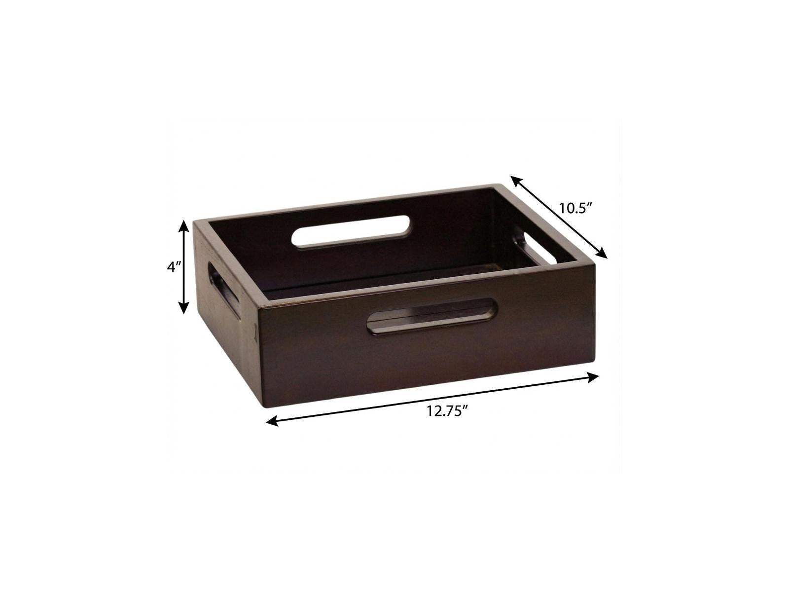 13" Black Solid Wood Organizing Box - HomeRoots - Flyclothing LLC