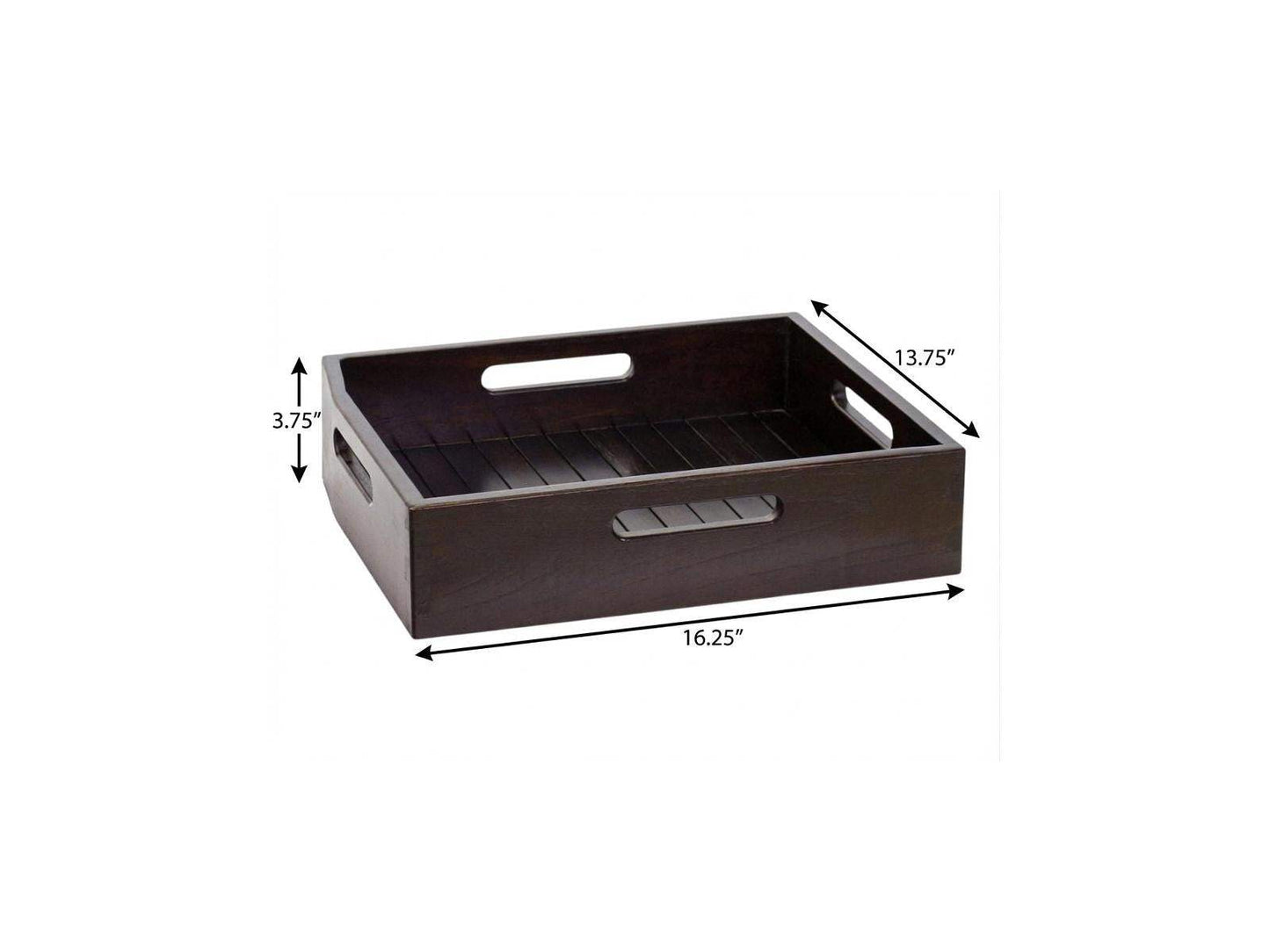 16" Black Solid Wood Organizing Box - HomeRoots - Flyclothing LLC