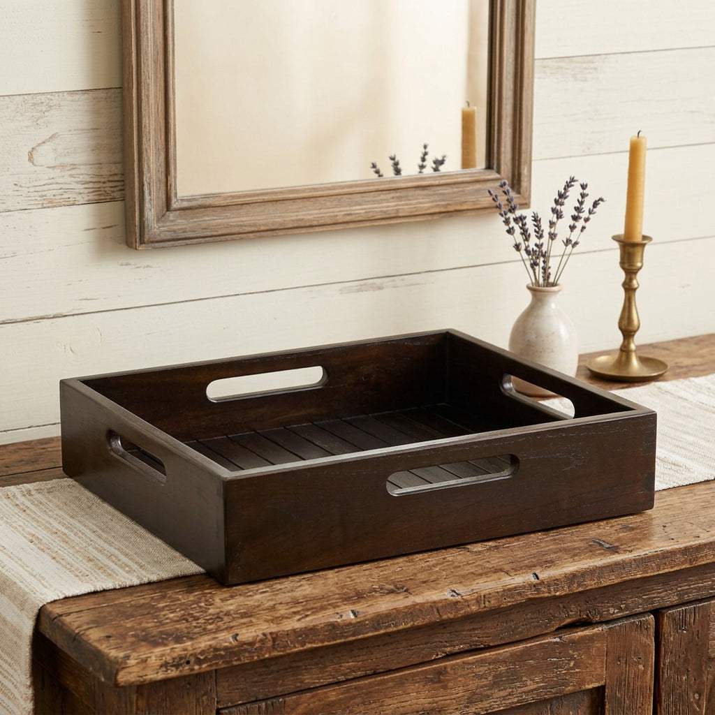 16" Black Solid Wood Organizing Box - HomeRoots - Flyclothing LLC