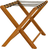 Natural Solid Wood Folding Luggage Rack With Black Straps - Homeroots - Flyclothing LLC