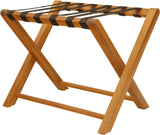 Natural Solid Wood Folding Luggage Rack With Black Straps - Homeroots - Flyclothing LLC