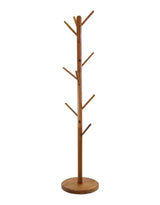 67" Brown Solid Wood Ten Hook Freestanding Coat Rack - Homeroots - Flyclothing LLC