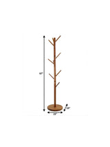 67" Brown Solid Wood Ten Hook Freestanding Coat Rack - Homeroots - Flyclothing LLC