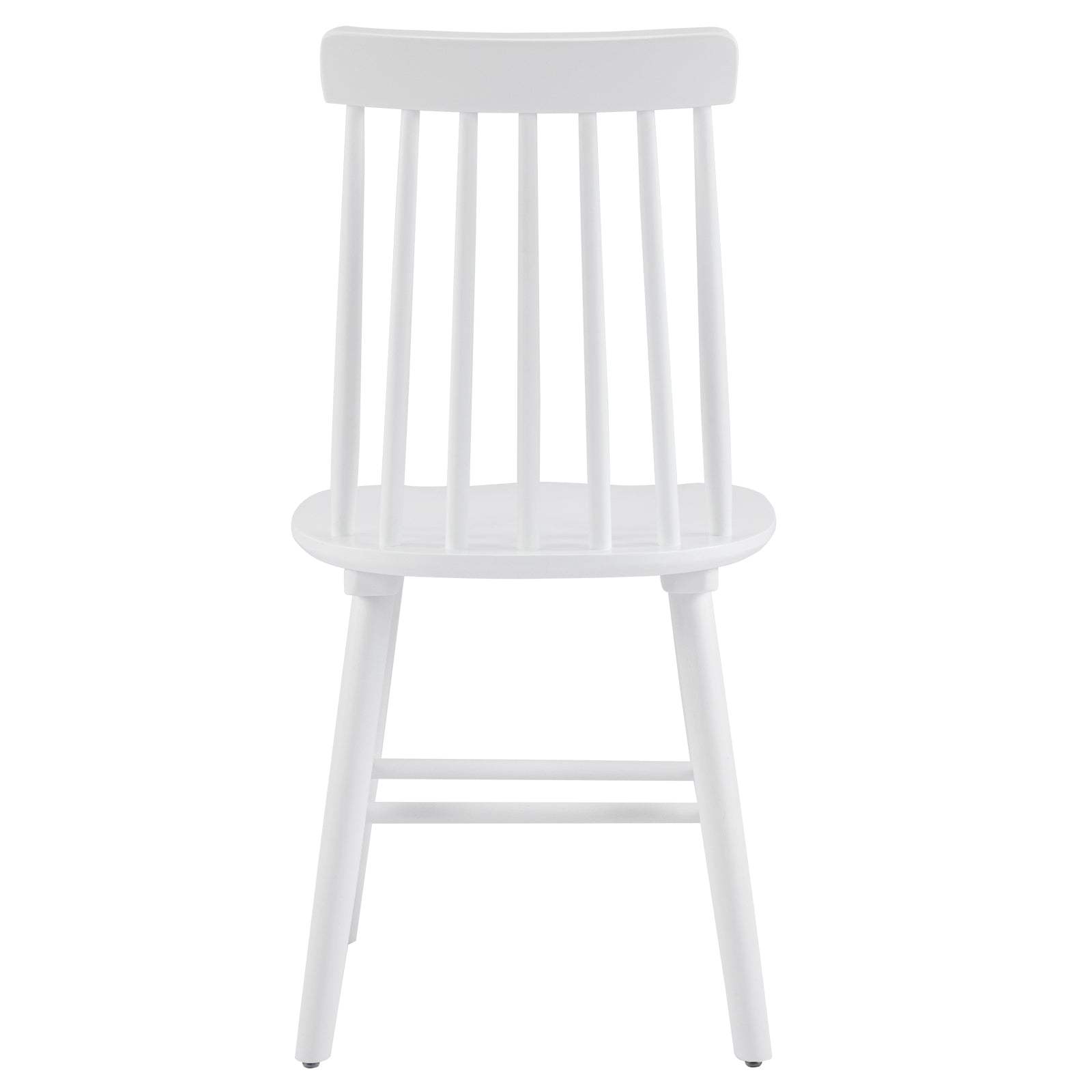 Set of Two White Solid Wood Windsor Back Dining Side Chairs - HomeRoots - Flyclothing LLC