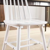 Set of Two White Solid Wood Windsor Back Dining Side Chairs - HomeRoots - Flyclothing LLC