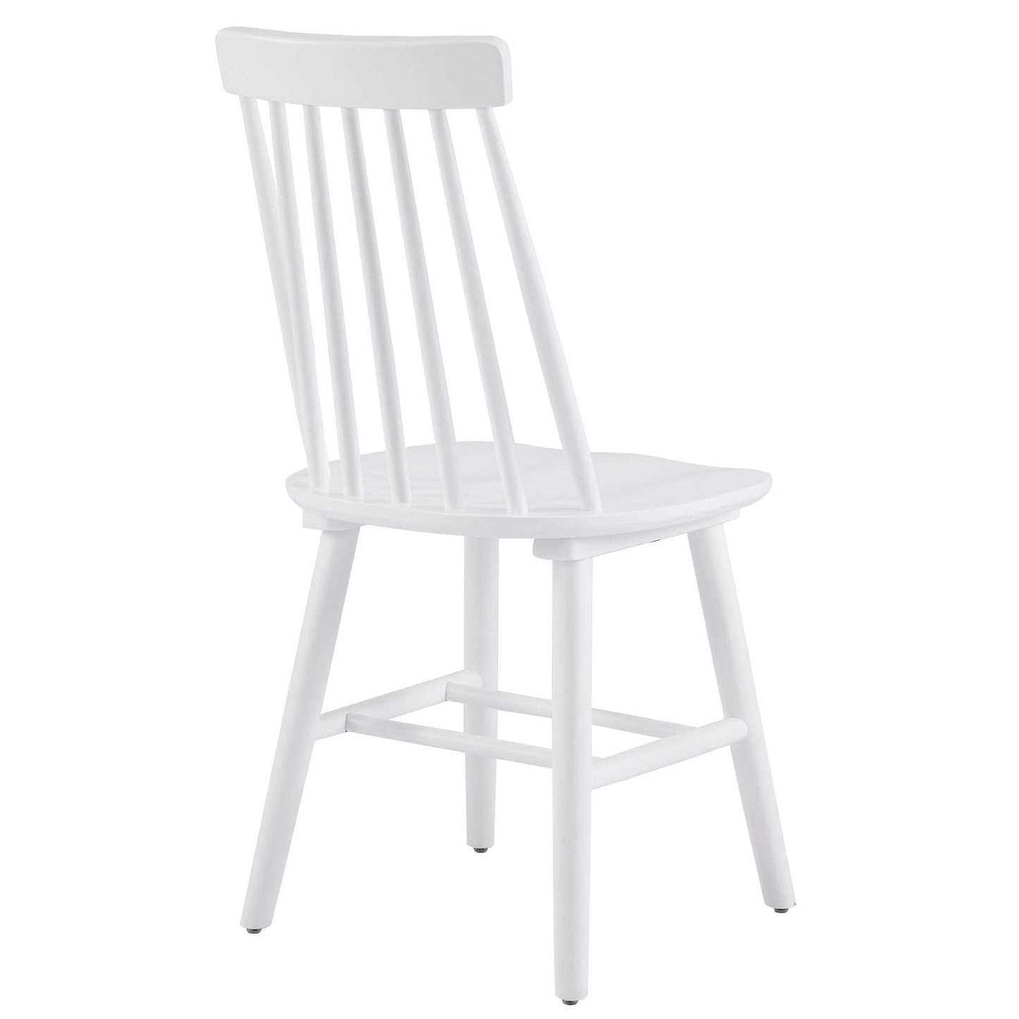 Set of Two White Solid Wood Windsor Back Dining Side Chairs - HomeRoots - Flyclothing LLC