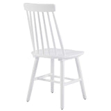 Set of Two White Solid Wood Windsor Back Dining Side Chairs - HomeRoots - Flyclothing LLC