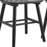 Set of Two Black Solid Wood Windsor Back Dining Side Chairs - Homeroots - Flyclothing LLC