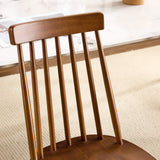 Set of Two Walnut Solid Wood Windsor Back Dining Side Chairs - HomeRoots - Flyclothing LLC