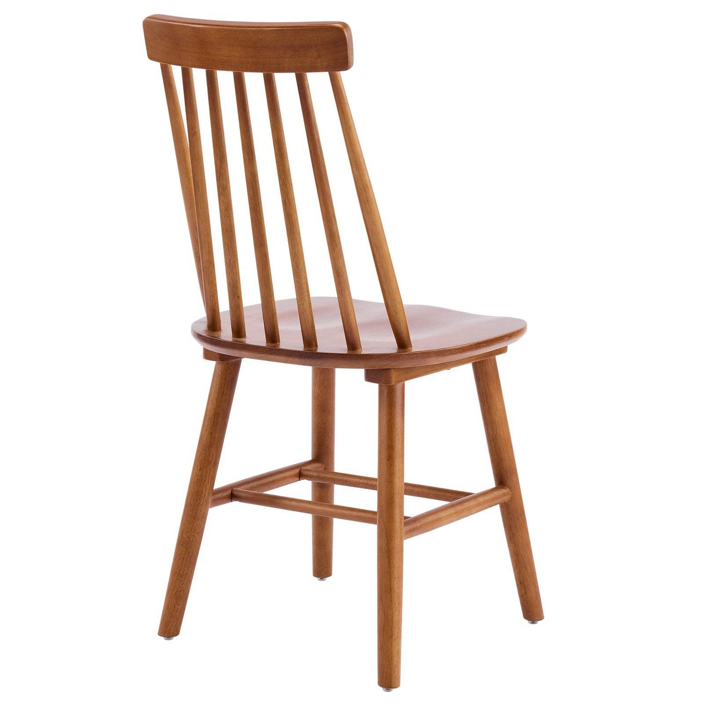 Set of Two Walnut Solid Wood Windsor Back Dining Side Chairs - HomeRoots - Flyclothing LLC