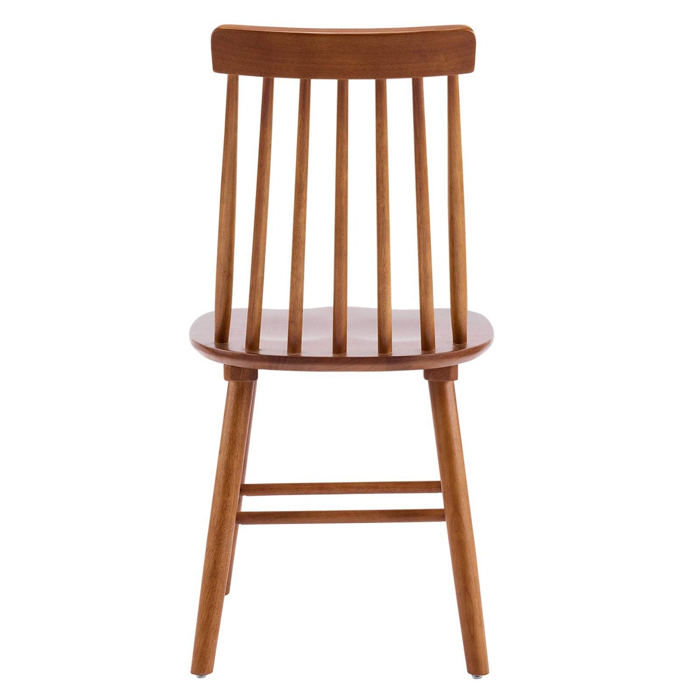 Set of Two Walnut Solid Wood Windsor Back Dining Side Chairs - HomeRoots - Flyclothing LLC