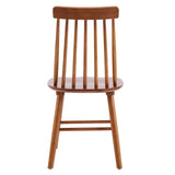 Set of Two Walnut Solid Wood Windsor Back Dining Side Chairs - HomeRoots - Flyclothing LLC