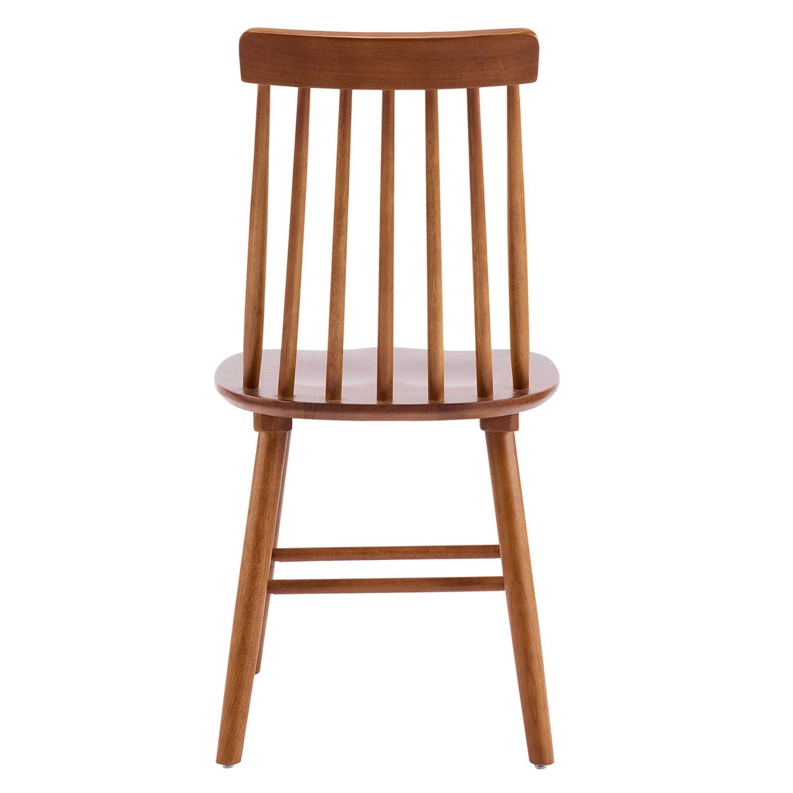 Set of Two Walnut Solid Wood Windsor Back Dining Side Chairs - HomeRoots - Flyclothing LLC