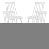 Set of Four White Solid Wood Windsor Back Dining Side Chairs - HomeRoots - Flyclothing LLC