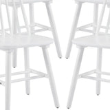 Set of Four White Solid Wood Windsor Back Dining Side Chairs - Homeroots - Flyclothing LLC