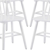 Set of Four White Solid Wood Windsor Back Dining Side Chairs - HomeRoots - Flyclothing LLC