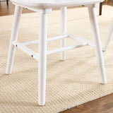 Set of Four White Solid Wood Windsor Back Dining Side Chairs - HomeRoots - Flyclothing LLC