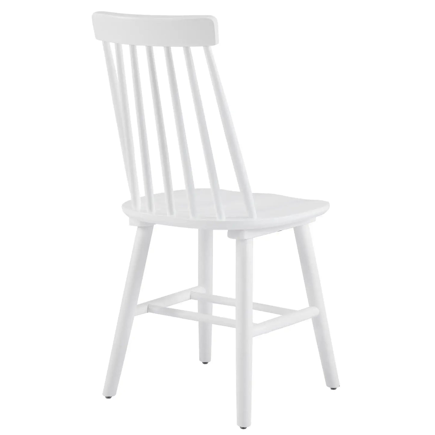 Set of Four White Solid Wood Windsor Back Dining Side Chairs - Homeroots - Flyclothing LLC
