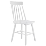 Set of Four White Solid Wood Windsor Back Dining Side Chairs - Homeroots - Flyclothing LLC