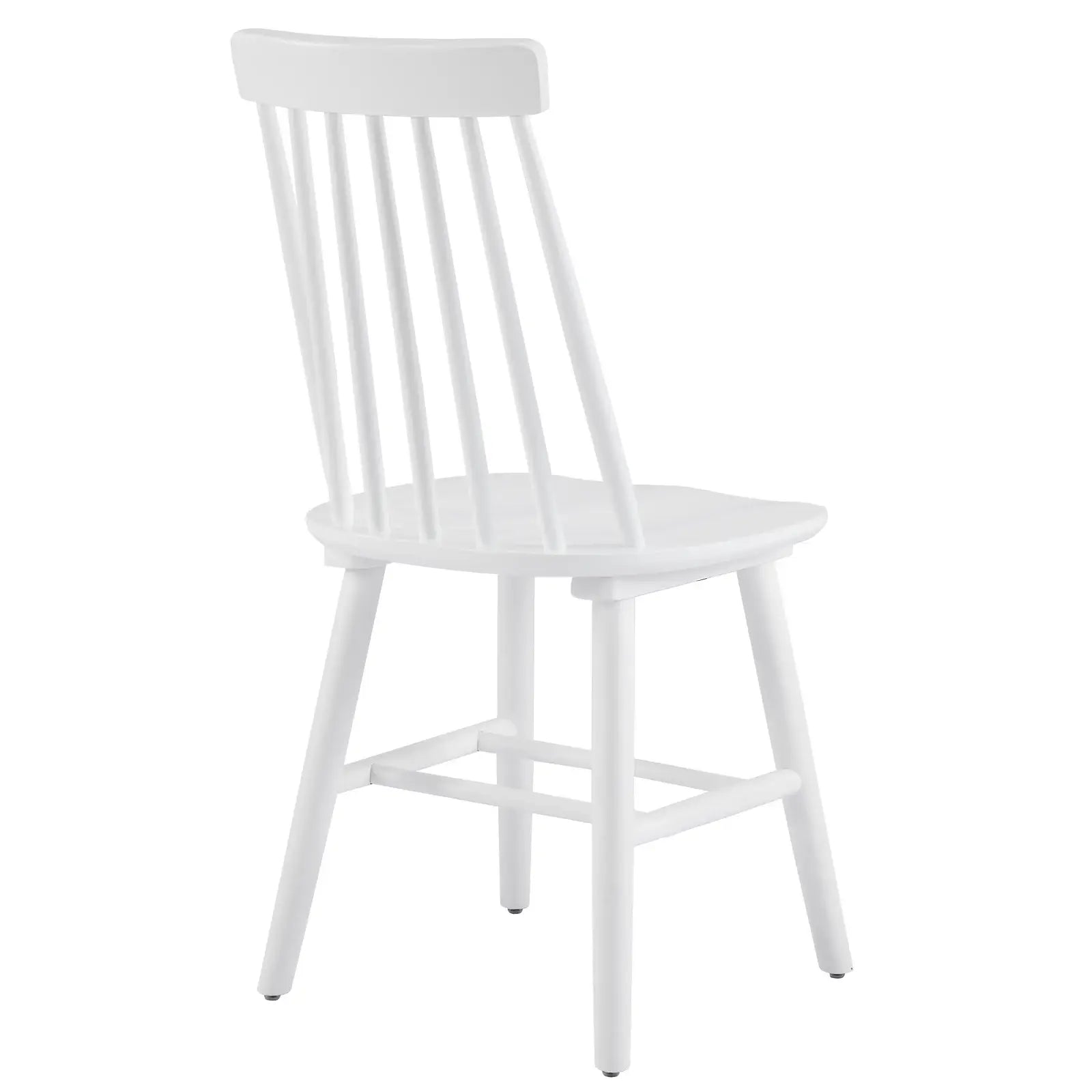 Set of Four White Solid Wood Windsor Back Dining Side Chairs - Homeroots - Flyclothing LLC