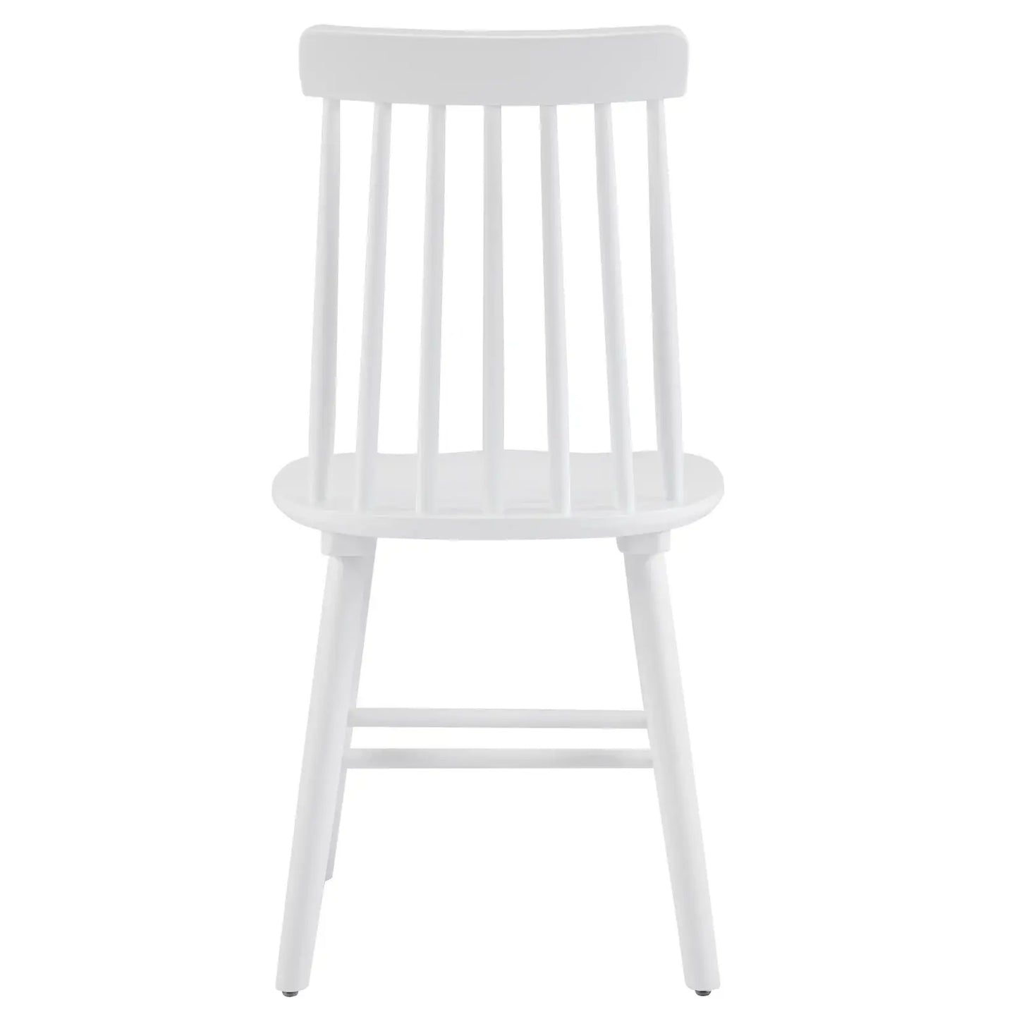 Set of Four White Solid Wood Windsor Back Dining Side Chairs - Homeroots - Flyclothing LLC