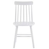 Set of Four White Solid Wood Windsor Back Dining Side Chairs - HomeRoots - Flyclothing LLC