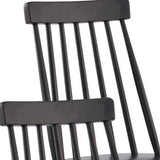 Set of Four Black Solid Wood Windsor Back Dining Side Chairs - HomeRoots - Flyclothing LLC