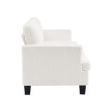 84" White Corduroy Sofa - HomeRoots - Flyclothing LLC