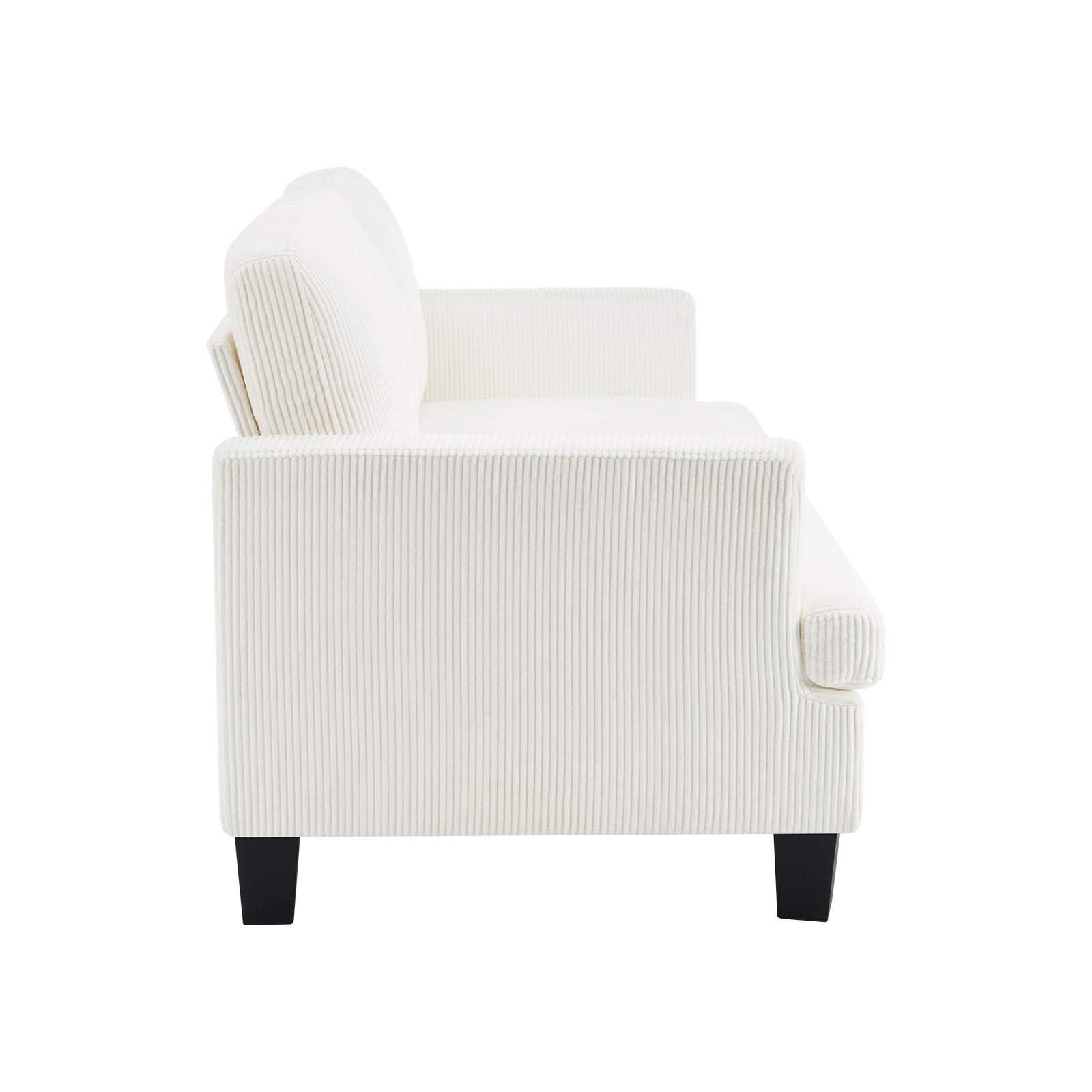 84" White Corduroy Sofa - HomeRoots - Flyclothing LLC