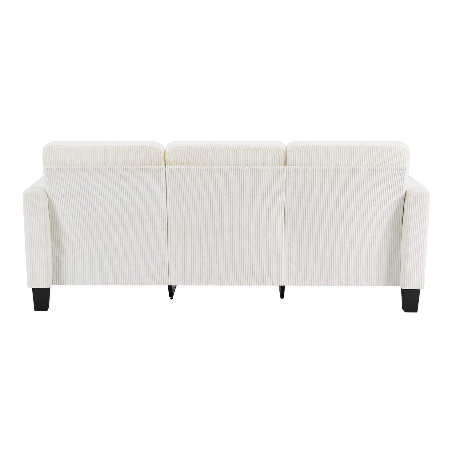 84" White Corduroy Sofa - HomeRoots - Flyclothing LLC
