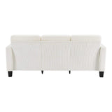 84" White Corduroy Sofa - HomeRoots - Flyclothing LLC