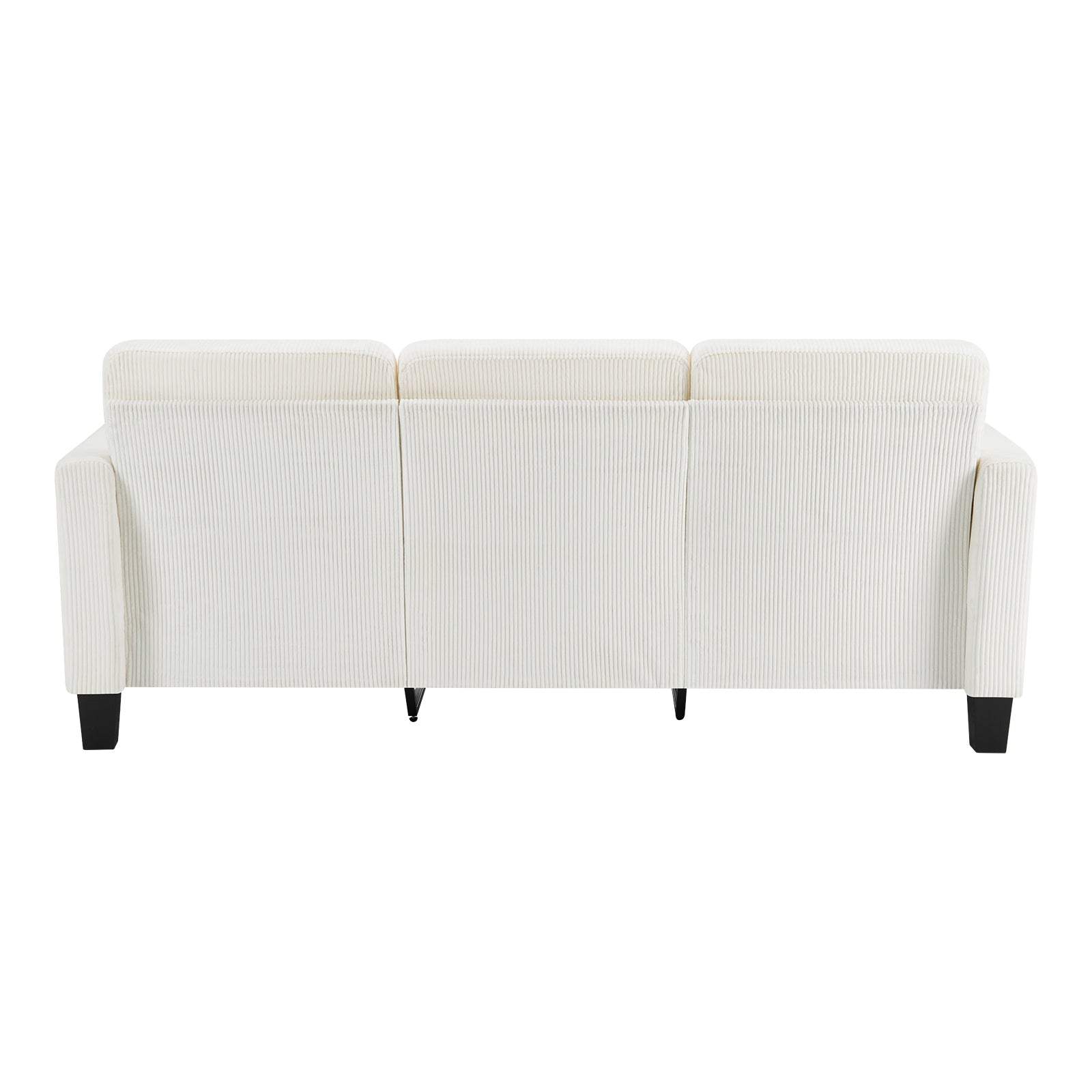 84" White Corduroy Sofa - HomeRoots - Flyclothing LLC