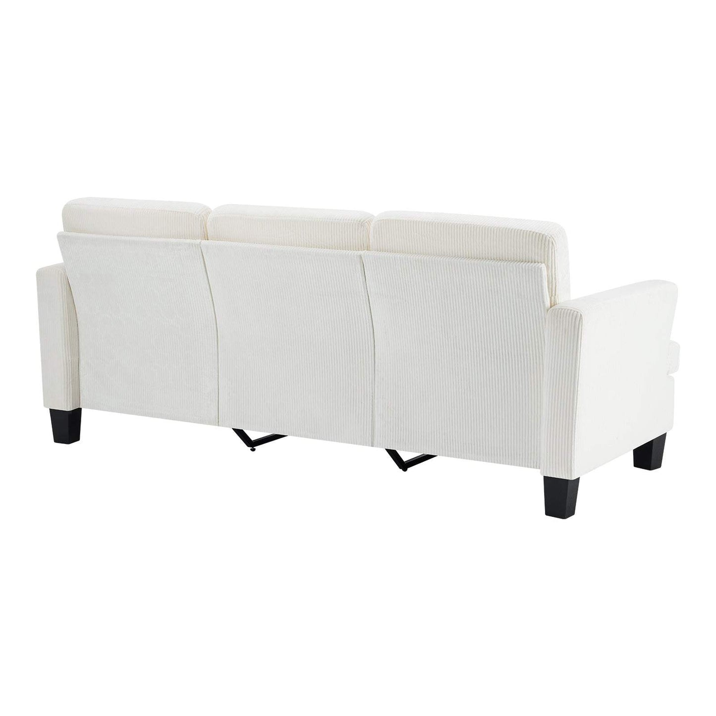 84" White Corduroy Sofa - HomeRoots - Flyclothing LLC