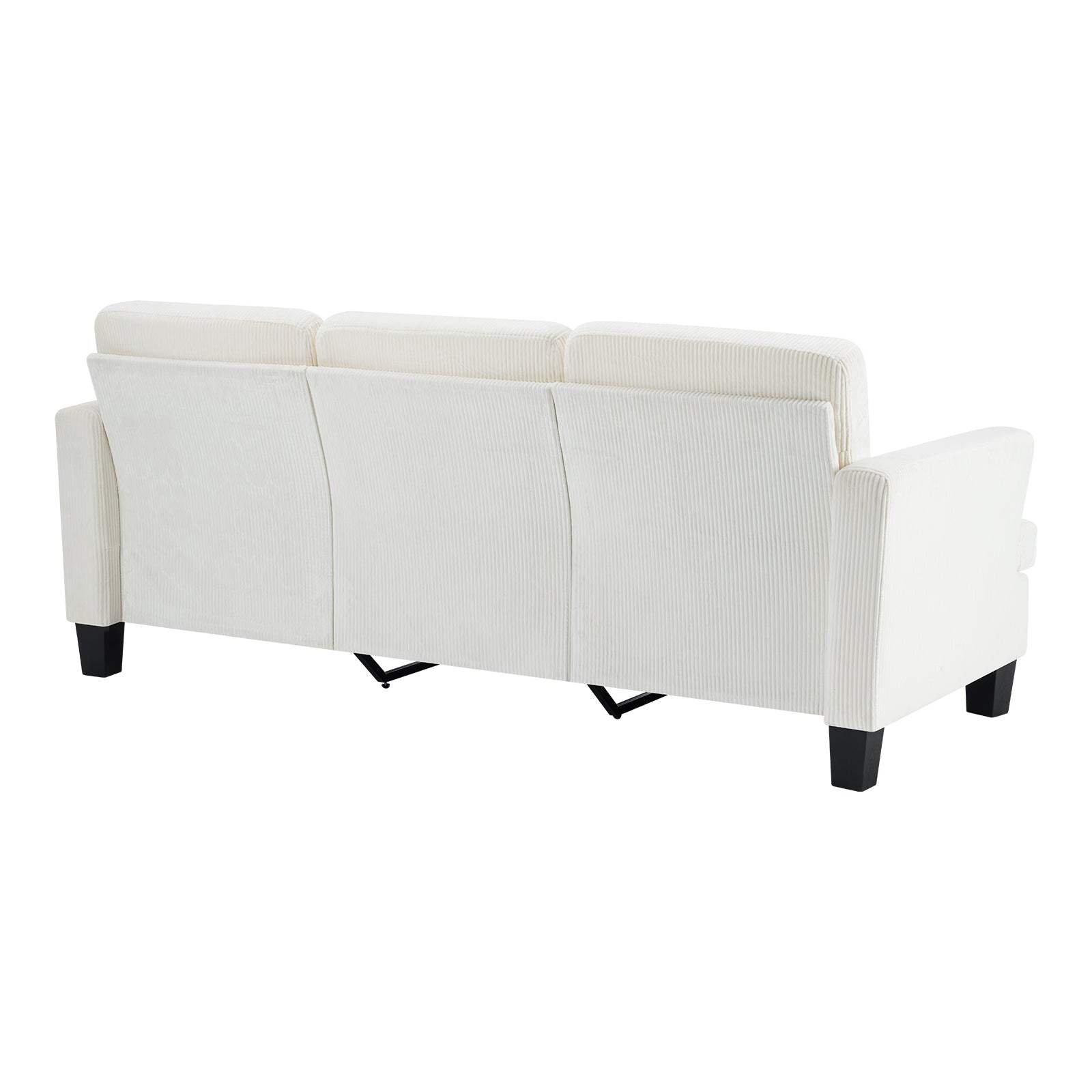 84" White Corduroy Sofa - HomeRoots - Flyclothing LLC