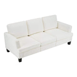 84" White Corduroy Sofa - HomeRoots - Flyclothing LLC