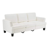 84" White Corduroy Sofa - HomeRoots - Flyclothing LLC